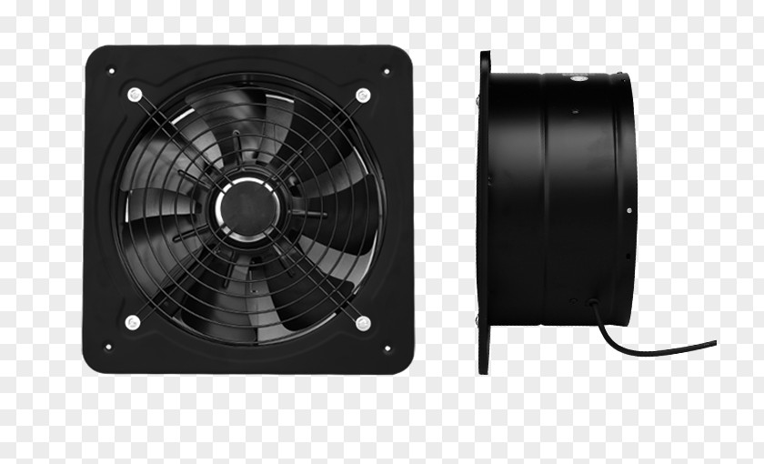 Pure Black Two Angle Exhaust Fan Whole-house PNG