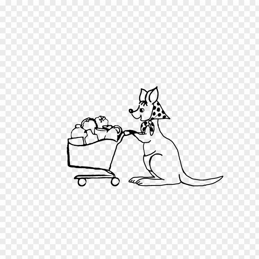 The Kangaroo Mother Pushing Shopping Cart Australia Red Whiskers Daigou PNG