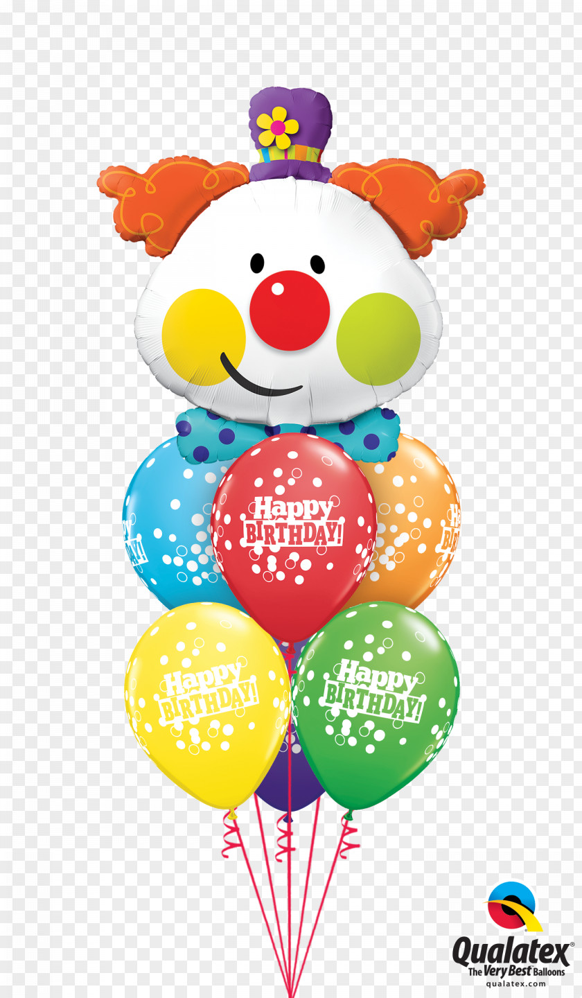 Balloon Clown Birthday Circus Party PNG