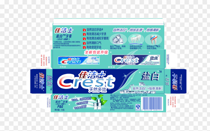 Crest Toothpaste Packaging Design And Labeling PNG