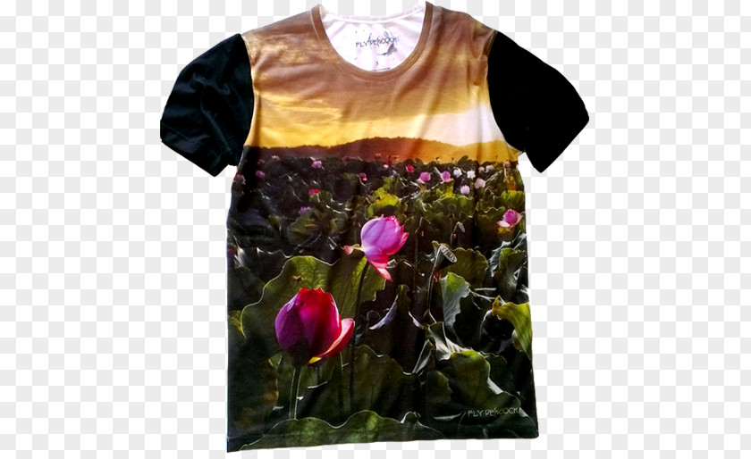Lotus Pond T-shirt Sleeve Flowering Plant Outerwear PNG