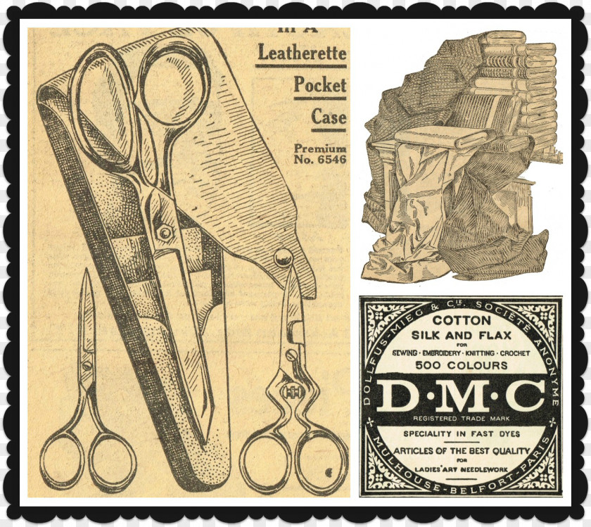 Sewing Needle Paper 1900s Antique PNG