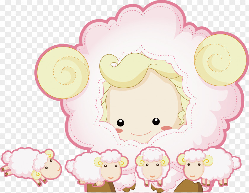 Sheep Mother And Baby Goat PNG