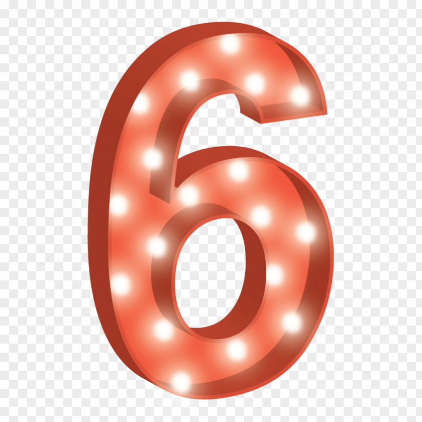 Six Lamp Color Numerical Digit .nu White PNG