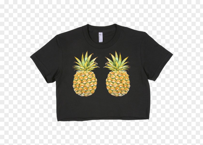 T-shirt Pineapple Crop Top Woman PNG