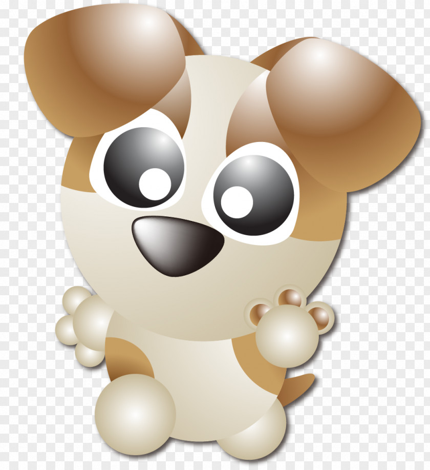 Vector Painted Cute Puppy Dog Cartoon Illustration PNG