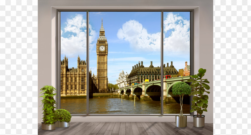 Window Palace Of Westminster Big Ben Photography Gradiyent Print PNG