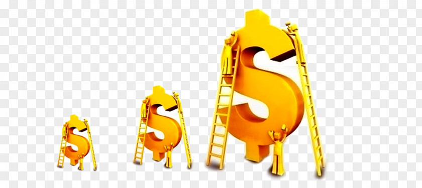 Yellow-dimensional Dollar Sign Napoleon Hills Magic Ladder To Success Advertising Budget Finance PNG