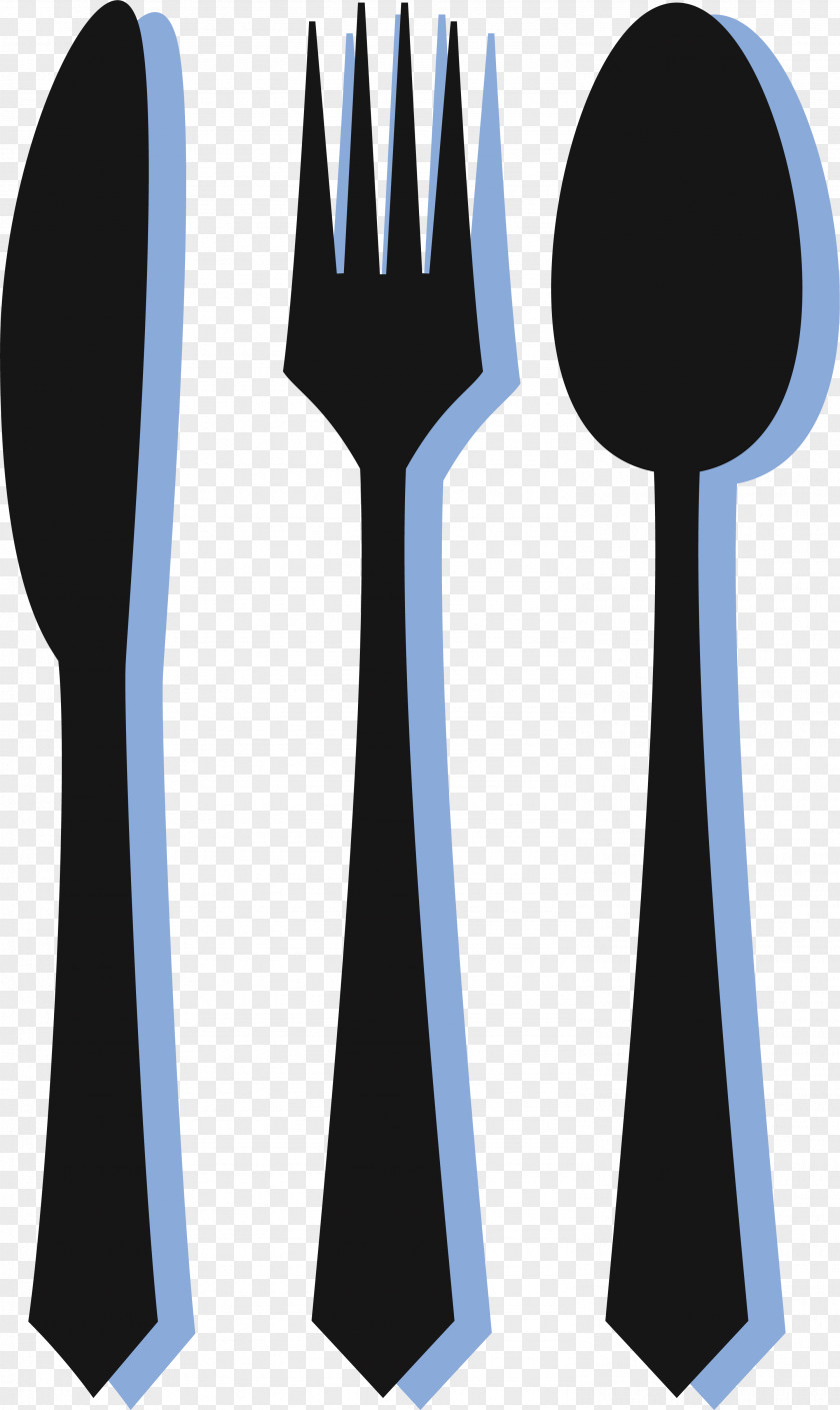 Blue Simple Knife And Fork Spoon Tableware PNG