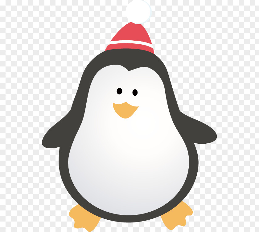 Hand Drawn Cute Penguin Christmas Hat Pattern Paper Santa Claus Drawing PNG