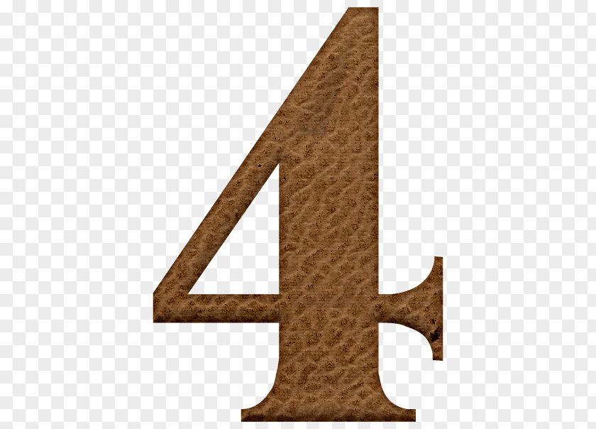 Wood Linen Body Number 4 Numerical Digit PNG