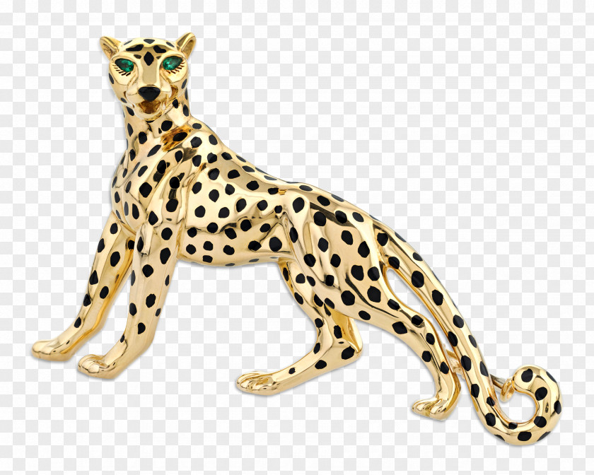 Leopard Cheetah Brooch Earring Cartier PNG