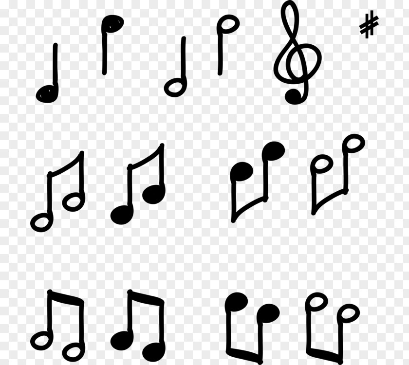 Line Art Text Music Note PNG
