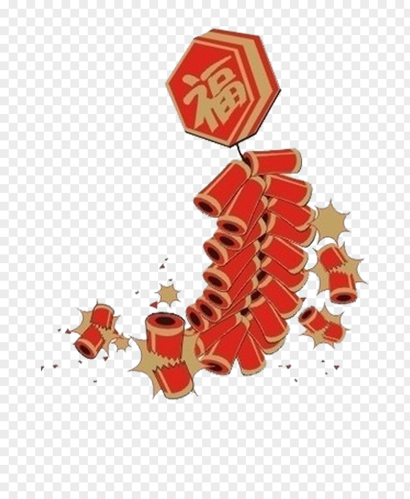 Material Red Chinese New Year Firecrackers Firecracker Fu Oudejaarsdag Van De Maankalender PNG