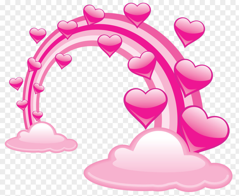 Pink Valentine Clouds With Hearts And Rainbow Clipart Palace Fantasy Suites At Motel Color PNG