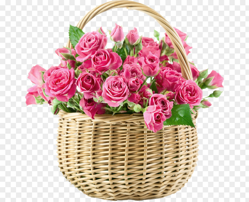 Flower Basket Physical Map Bouquet Rose Pink PNG