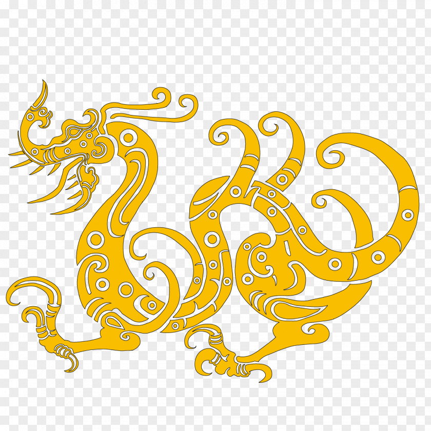 Yellow Dragon Material Chinese Clip Art PNG