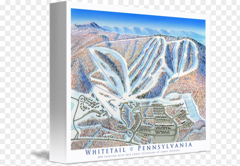 James Urban Whitetail Ski Resort Gallery Wrap Trail Map Picture Frames Canvas PNG