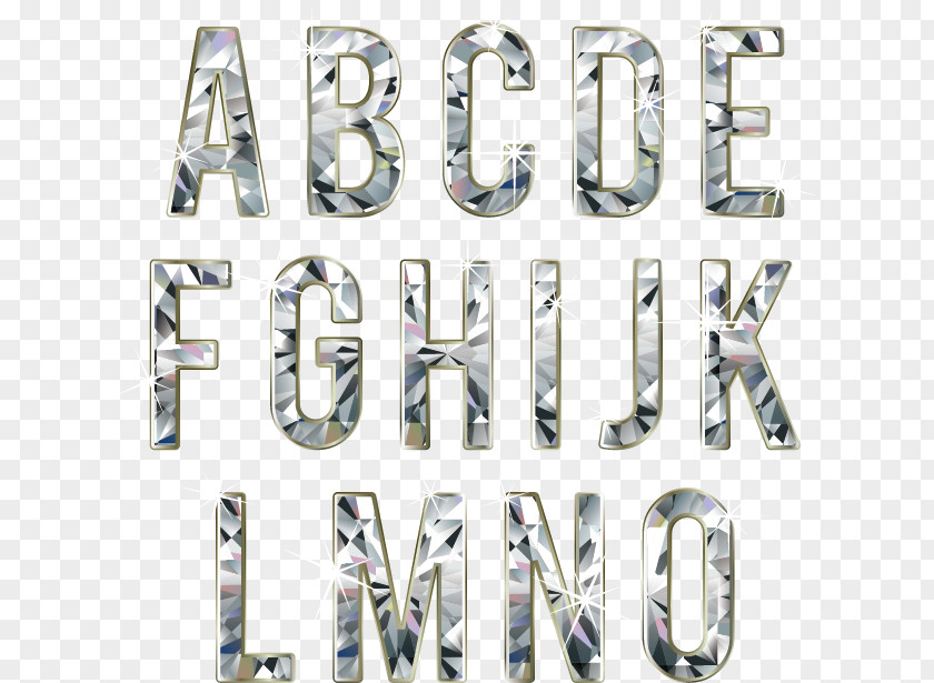 Diamond Letter Material Effect Font PNG