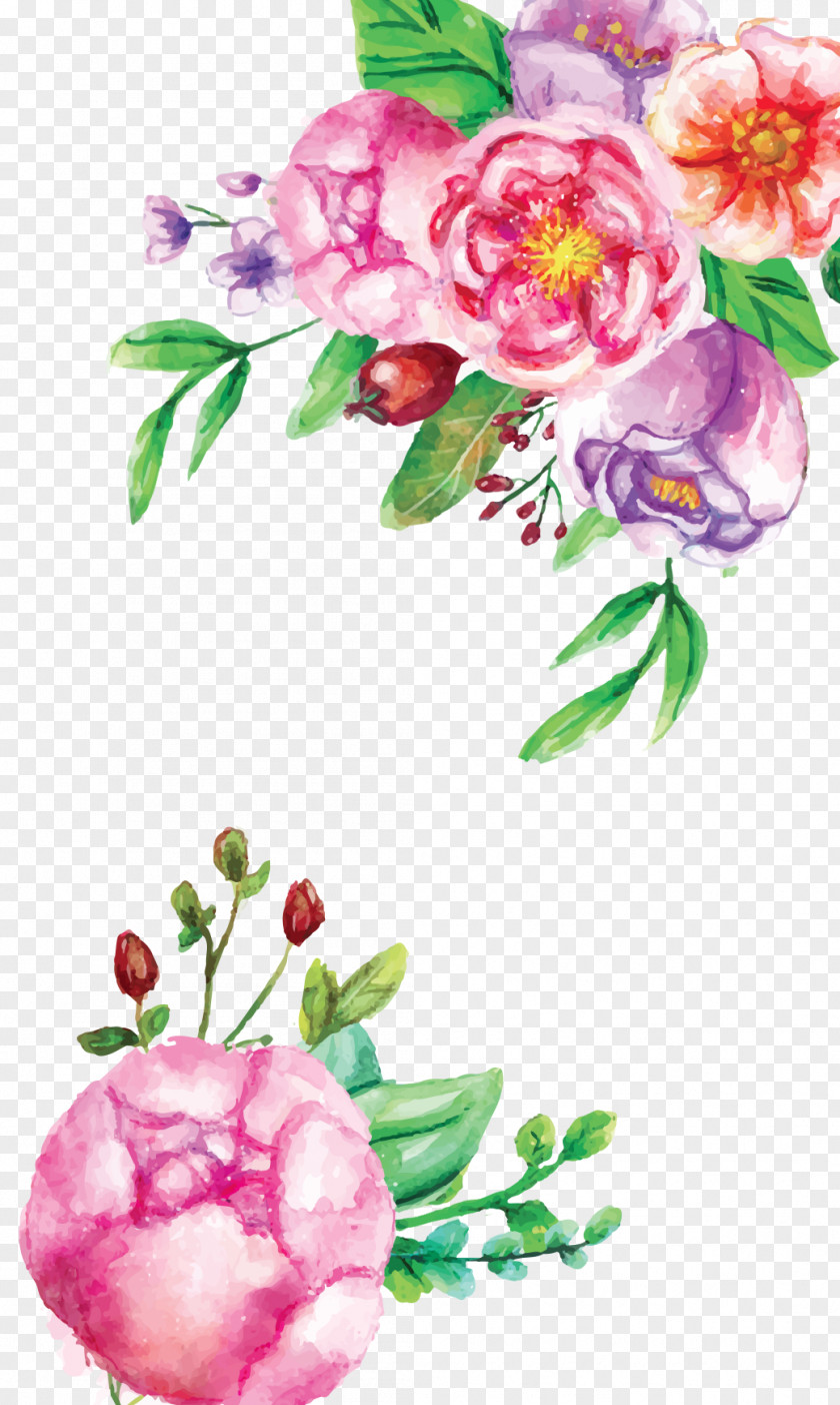 Watercolor Flower Cut Flowers Floral Design Garden Roses PNG