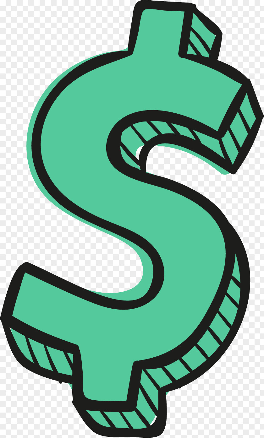 Cartoon Hand-painted Dollar Label Drawing Money United States Dessin Animxe9 Clip Art PNG