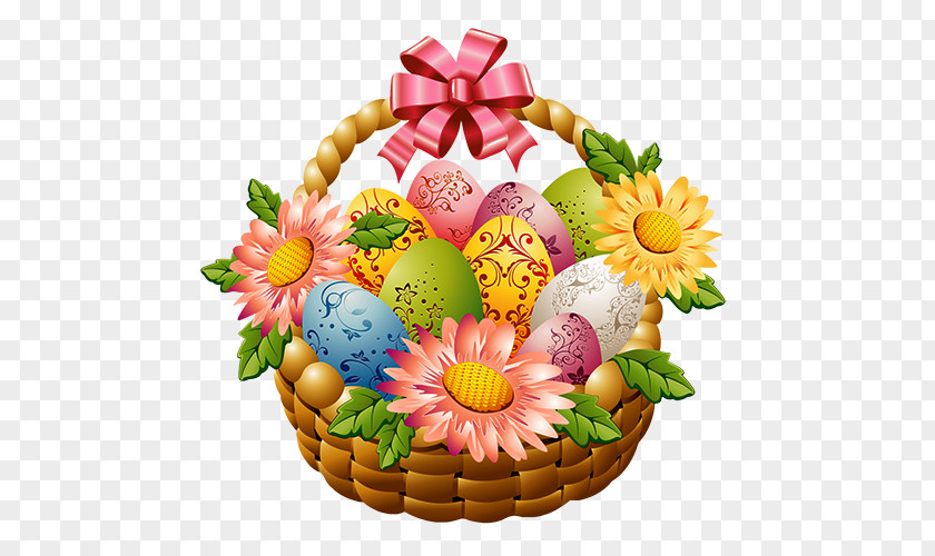 Happy Easter Bunny Basket Clip Art PNG