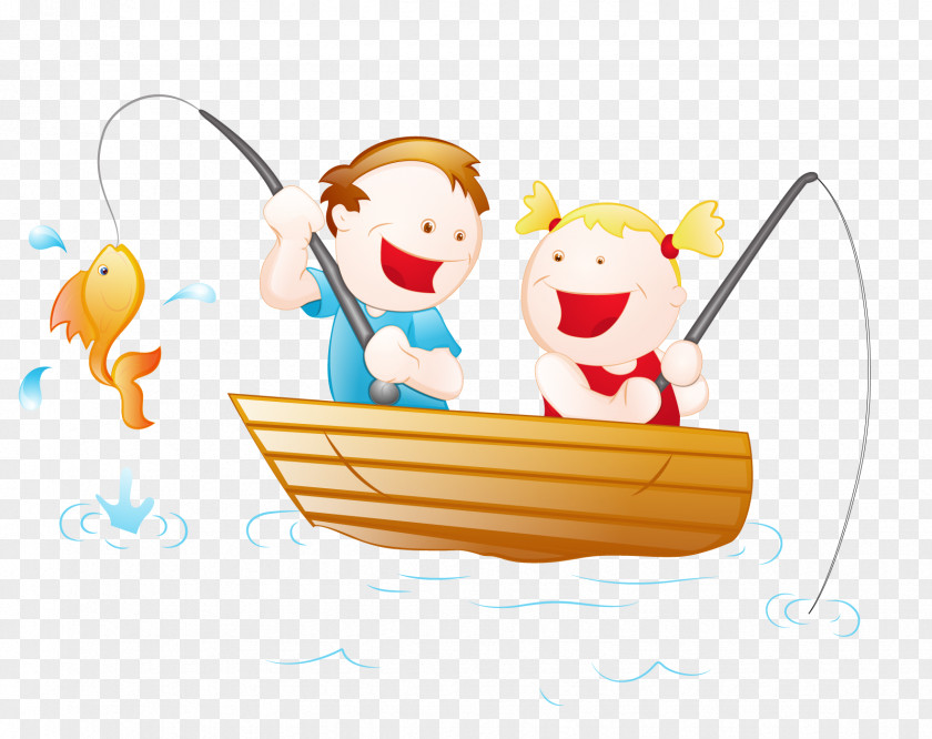 Fishing Cartoon Girl PNG , boat on children, girl and boy in clipart PNG
