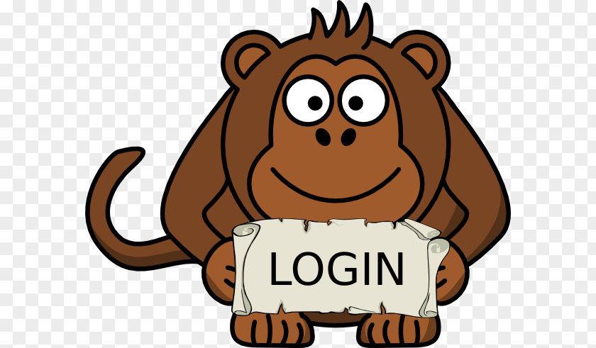 Login Drawing Ape Vector Graphics Clip Art Image PNG