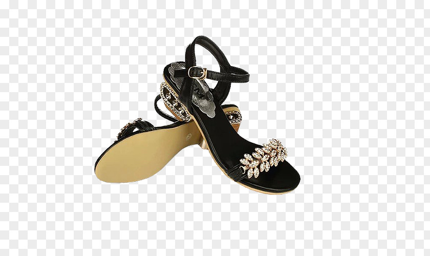 A Pair Of Black Women's Sandals Sandal Slip-on Shoe Flip-flops Fashion PNG