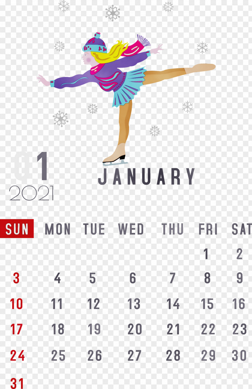 Ice Skating Line Meter Calendar System PNG