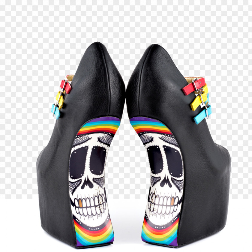 Rainbow Curve Sneakers Court Shoe High-heeled Wedge PNG