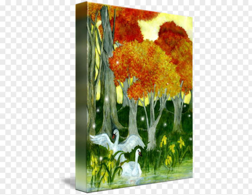 Golden Autumn Modern Art Painting Acrylic Paint Picture Frames PNG