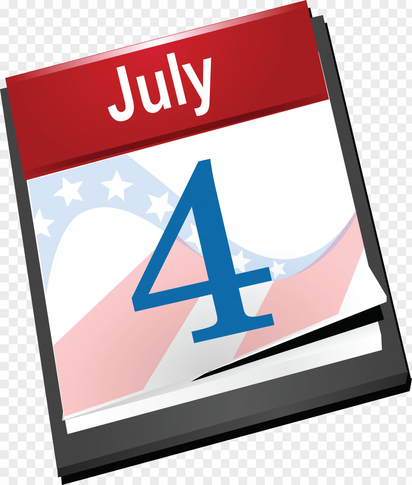 July Independence Day Calendar Clip Art PNG