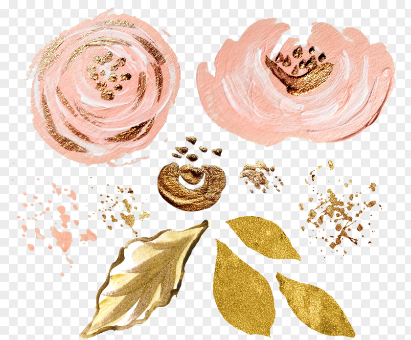 Pink Hand-painted Flowers Flower Clip Art PNG