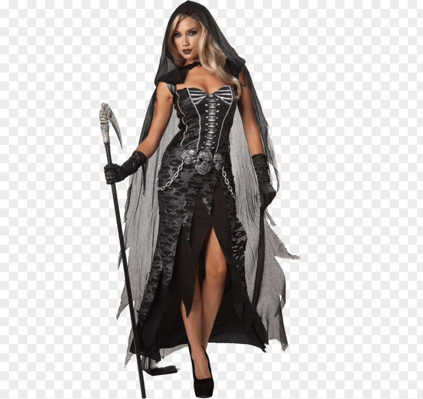 Woman Death Halloween Costume PNG