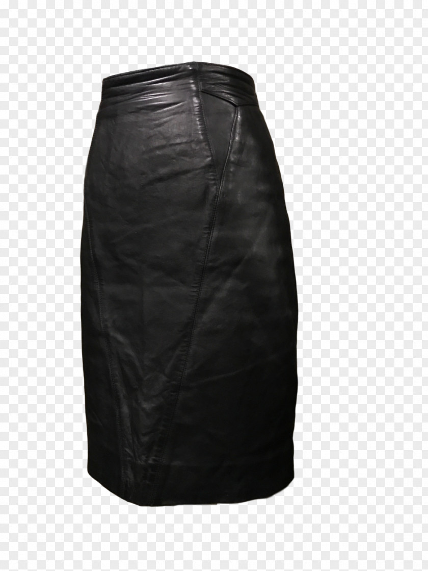 Genuine Leather Skirt Waist Black M PNG
