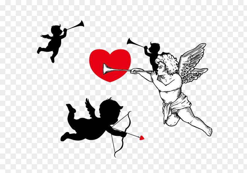 Angel Creative Cupid And Psyche Silhouette Royalty-free PNG