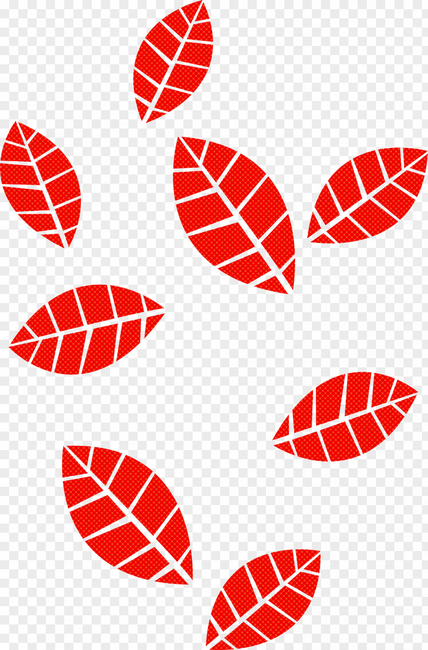Red Leaf Pattern PNG