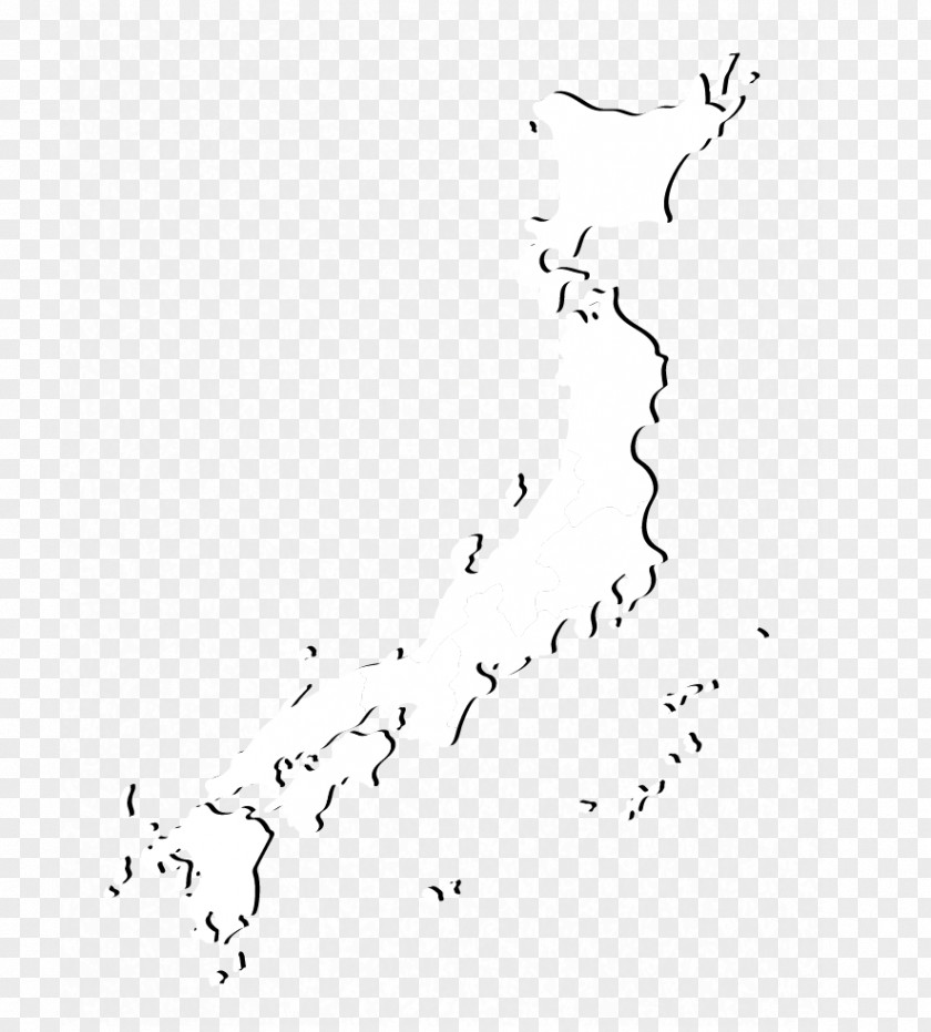 Japan Topographic Map White Black Angle Pattern PNG