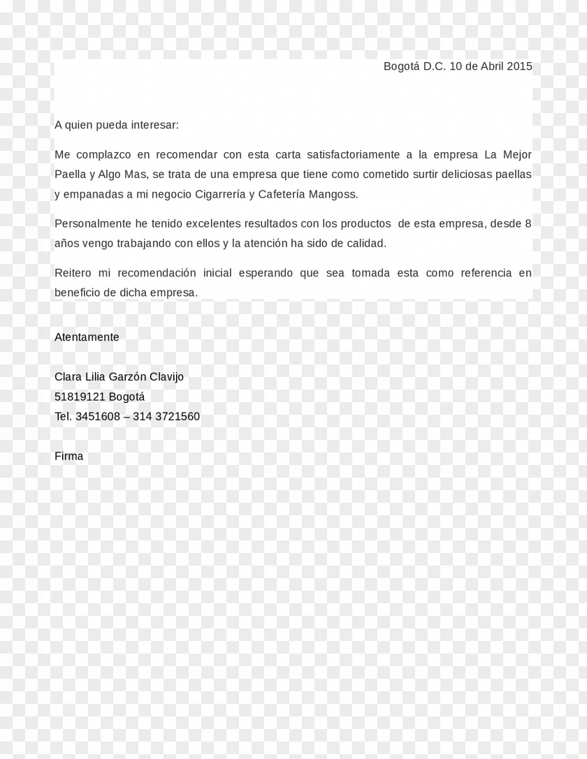 Personal Resume Letter Of Recommendation Empresa Reference Business PNG