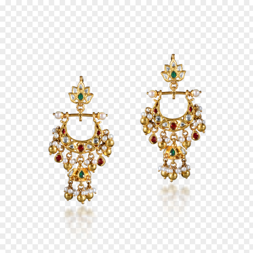 Temple Jewellery Hyderabad Earring Pearl Kundan Gold PNG