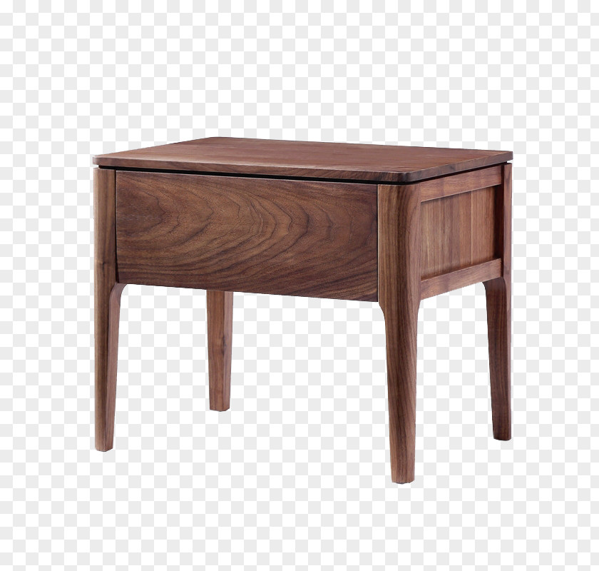 Black Walnut Bedside Cupboard Eastern Nightstand PNG