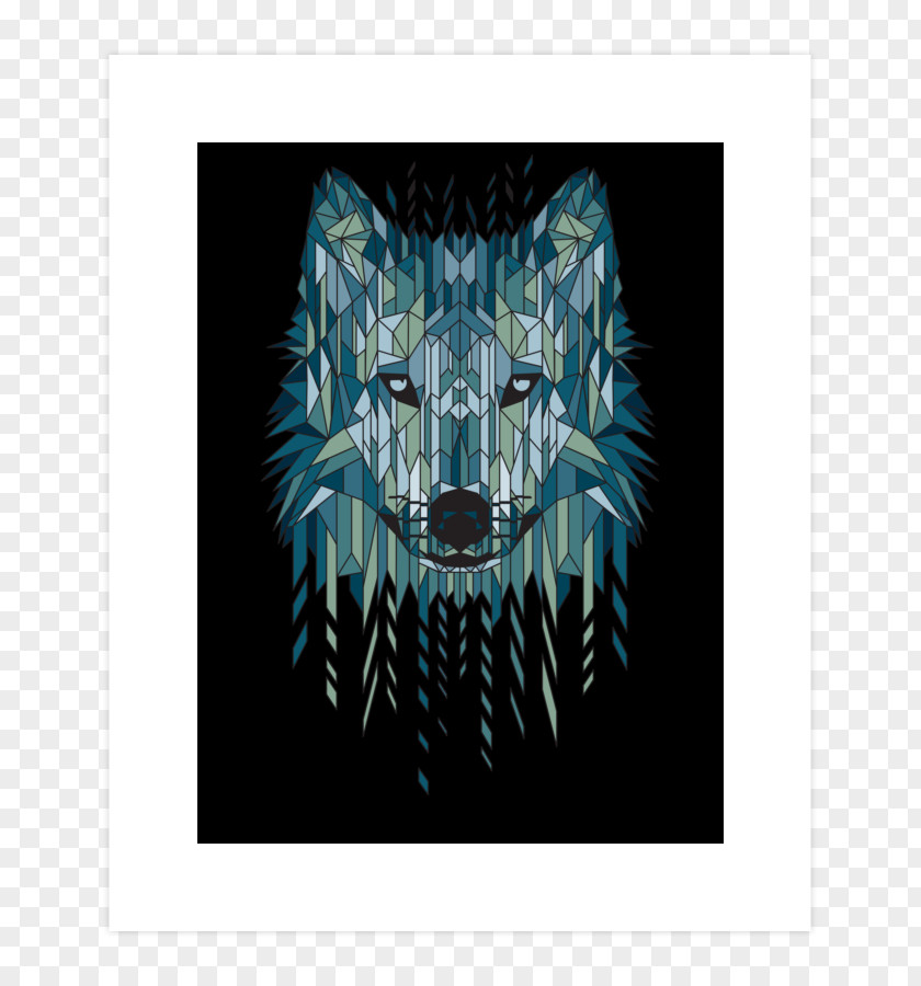 Design Gray Wolf Art Geometry Graphic Poster PNG