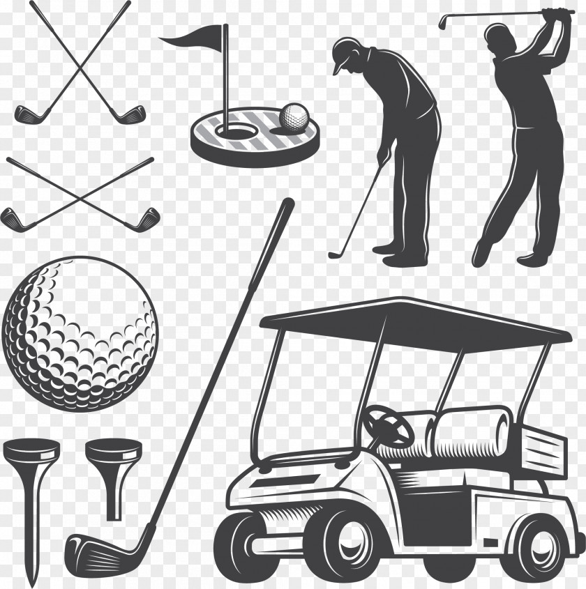 Golf Player Vector Cart Club Caddie Clip Art PNG