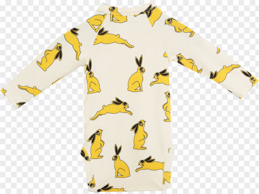 T-shirt Sleeve Mini Rodini Yellow Animal PNG