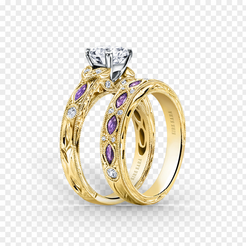Amethyst Gold Ring Promise Rings Wedding Engagement Diamond PNG