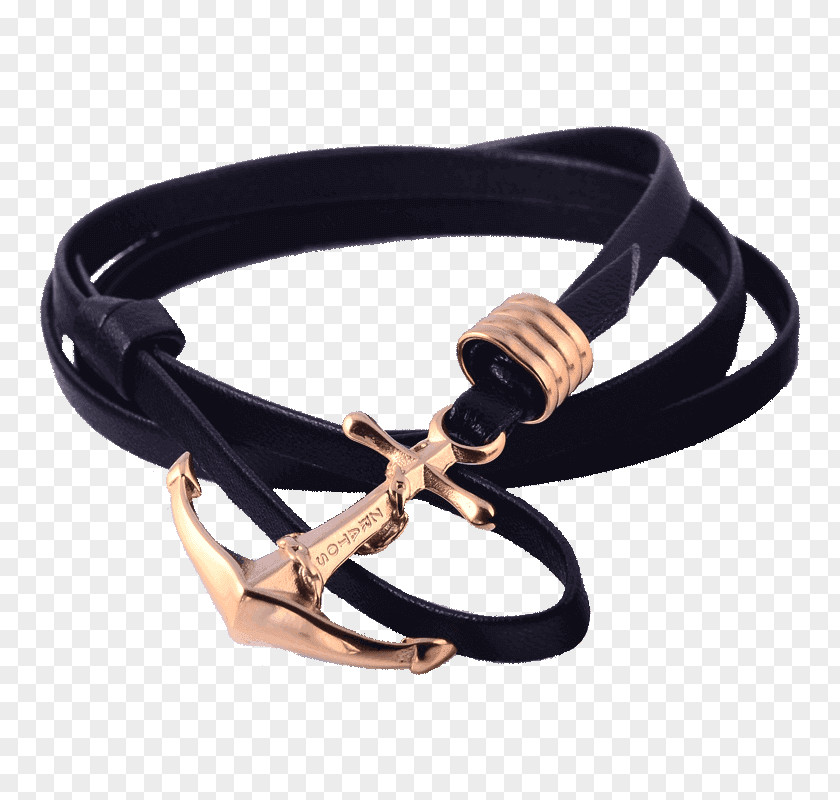Gold Anchor Bracelet Jewellery Leather Belt Buckles PNG