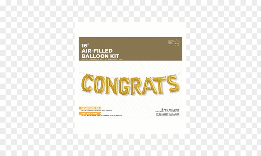 Gold Congrats Mylar Balloon Party Birthday PNG
