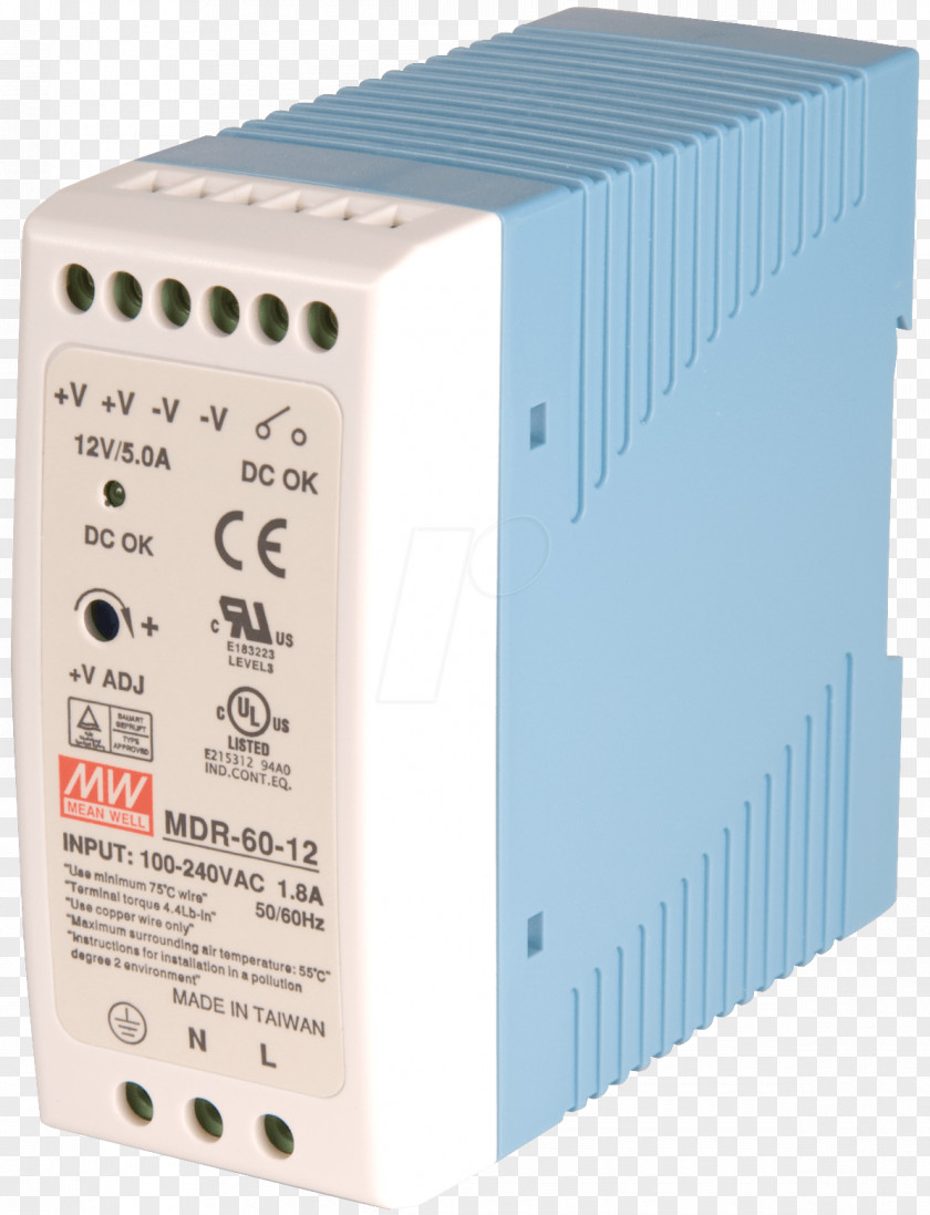 Electrical Equipment Power Supply Unit DIN Rail Converters MEAN WELL Enterprises Co., Ltd. Switched-mode PNG