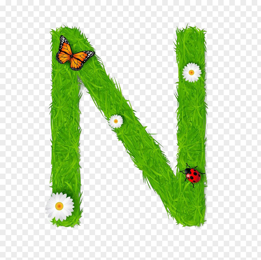 Environmentally Friendly Letter N Green Leaf Tree Font PNG